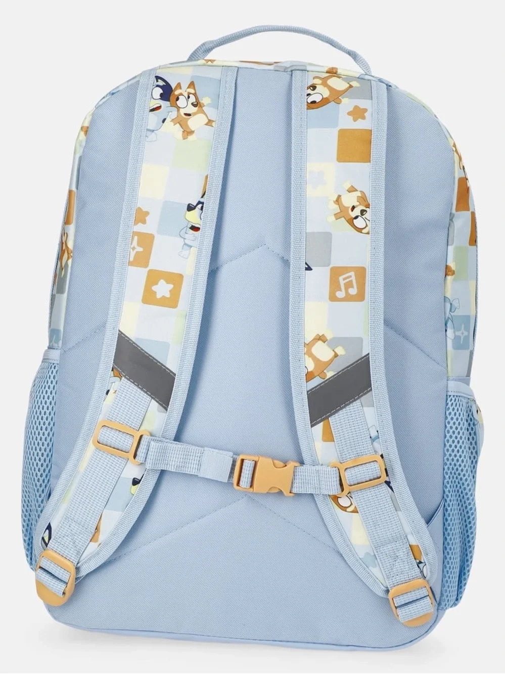 Bluey Cartoon Print Kids Backpack in Light Blue and Mustard W